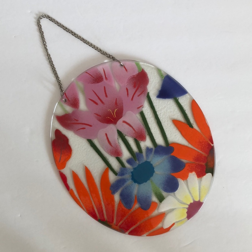 William McGrath InKogneto Fushion Art Glass Wild Flowers Sun Catcher 56108